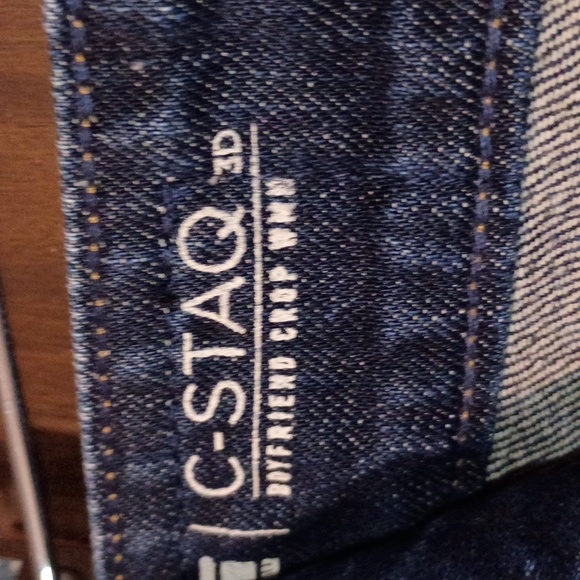 Women's Jeans Dark Blue Boyfriend Upcycled Patchwork, GSTAR. SALE - Picture 2 of 9